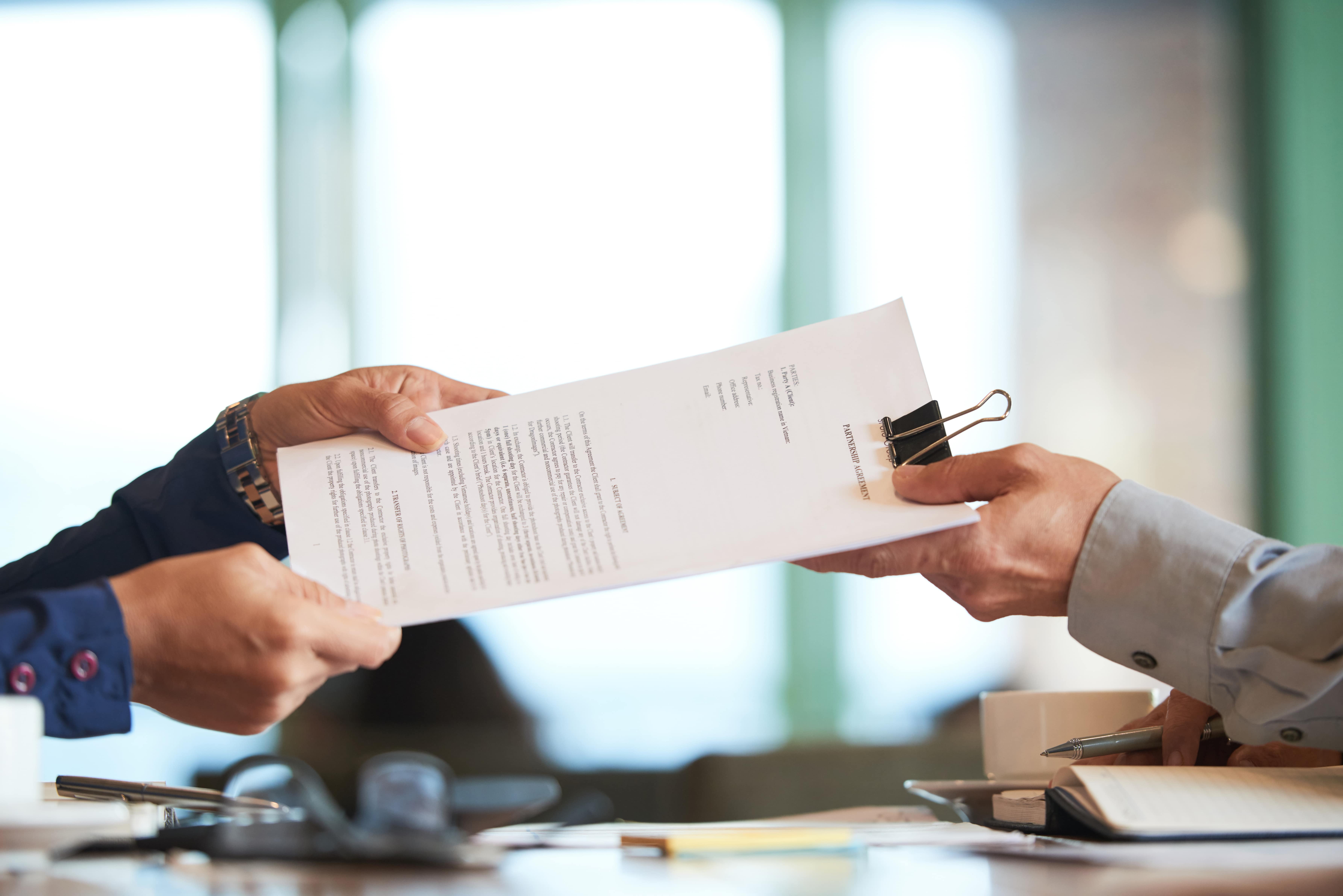 Legal documents contract signing